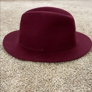 J Crew Maroon Fedora Hat